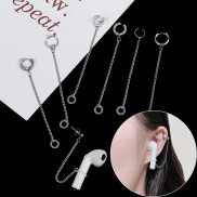 Hoa tai bông tai kẹp vành tai tua dua dài E2520 kiêm kẹp giữ tai nghe Bluetooth không dây Airpod bằng thép không gỉ