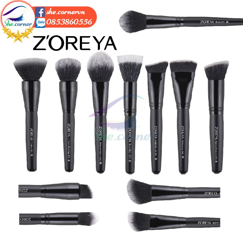 Cọ tạo khối, má hồng, tán nền, phấn phủ ZOREYA ZZ13 tách lẻ