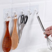 Bộ 6 cái móc dán tường trong suốt có thể tháo rời