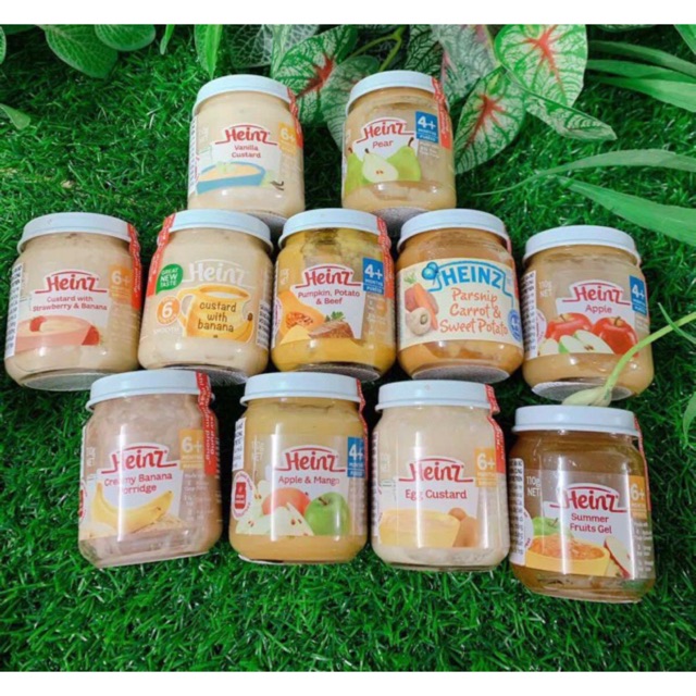 Heinz - Hoa quả nghiền/ Váng Custard đóng lọ thuỷ tinh 110g Úc (có tem NK chính hãng)