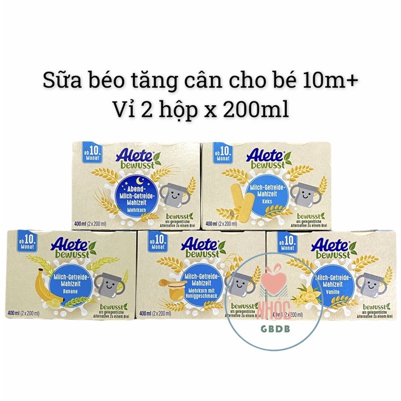 [date 2022] Sữa nước béo Alete cho bé 10m+ mẫu mới (vỉ 2h*200ml)