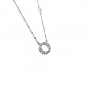 Dây Chuyền Bạc Blue Peach Blue Sea Circle WG DC413