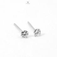 Khuyên Tai Bạc Blue Peach 4 Chấu S KT368