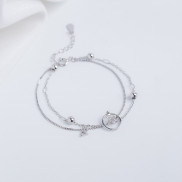 Lắc Tay Bạc Blue Peach All Star WG LT538