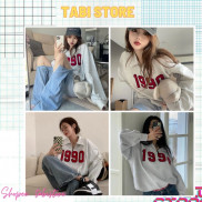 Áo sweater polo dài tay unisex dưới 80kg chất thun tabistore - Áo polo dài tay phối khóa cổ 1990