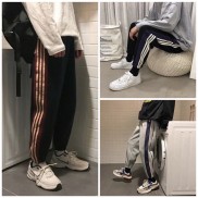 Quần jogger thể thao unisex 3 line chất thun có size bo chun ống - Quần jogger 3 sọc