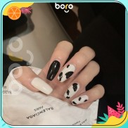  Móng Tay Bò Sữa Hot trend 2021 Bộ Nail Box 24 móng tay giả loại dài ngắn