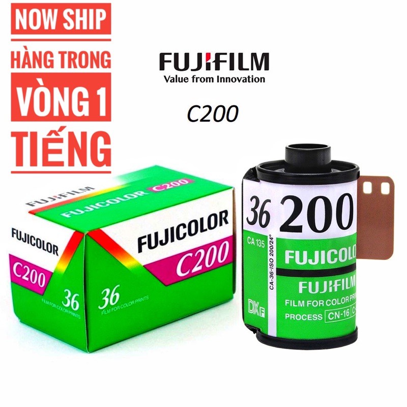 Film chụp ảnh FUJI C200 HỘP LẺ 36 tấm date 2023 film 135 film 35mm