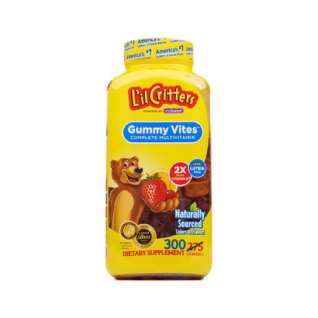 Kẹo Dẻo Bổ Sung Vitamin Gấu Lil'Critter Gummy Vites Multivitamin Complete Cho Trẻ Từ 2 Tuổi 300 Viên ( 2022 )