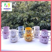 Bát ăn dặm lúa mạch có nắp và cốc uống nước nhiều hình dáng cho bé