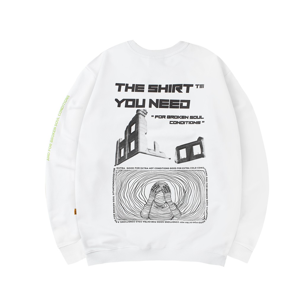 Áo Sweater TSUN Broken Soul - White - unisex