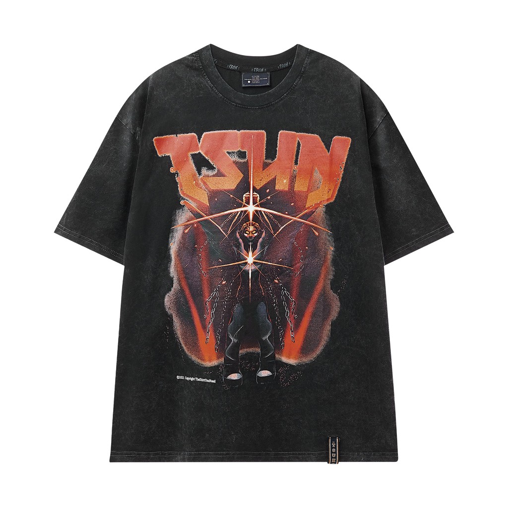 Áo thun TSUN Chains Breaker Wash Tee - Xám - unisex