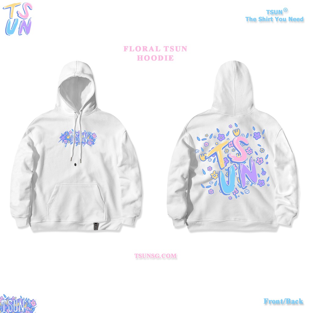 Áo Hoodie TSUN Flower - Trắng - unisex