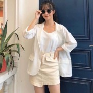 áo vest nữ hàn quốc dáng xuông chất cao cấp 4 màu sang chảnh