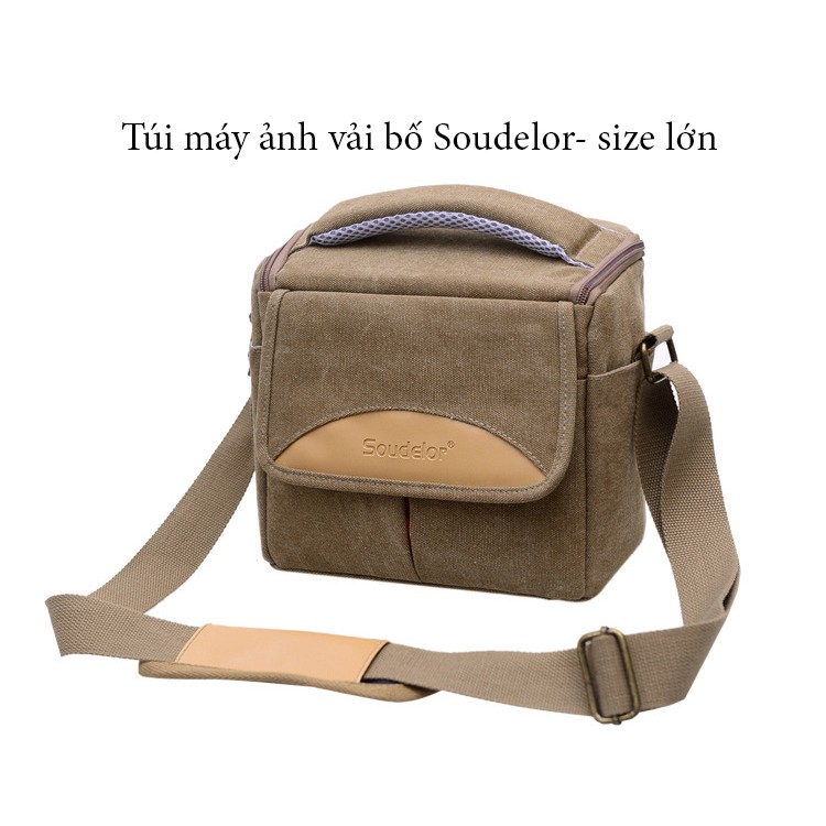 Túi máy ảnh vải bố Soudelor- size lớn