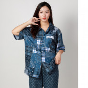 Áo Sơ Mi Unisex Hoạ Tiết Tay Ngắn Cổ Vest Thời Trang Vải Lụa Local Brand Mi Midori