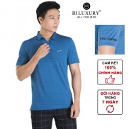 Áo polo nam BILUXURY màu xanh lịch lãm trẻ trung chất vải kháng khuẩn APCT018XAH