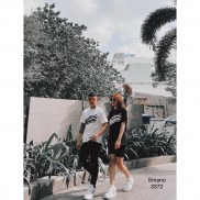 Áo Thun Không Cổ, Áo Phông Đôi In Chữ 3D Đen Trắng Chất Thun Cotton 4C Mềm Mịn - AC90 - Shopmens
