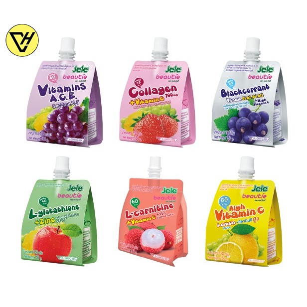 Nước Trái Cây Thạch Jele Beautie 150gr - 6 Loại Hương Vị Khác Nhau