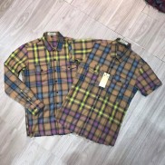 Sơ mi kẻ rách gấu nam nữ, áo sơ mi nam kẻ loang