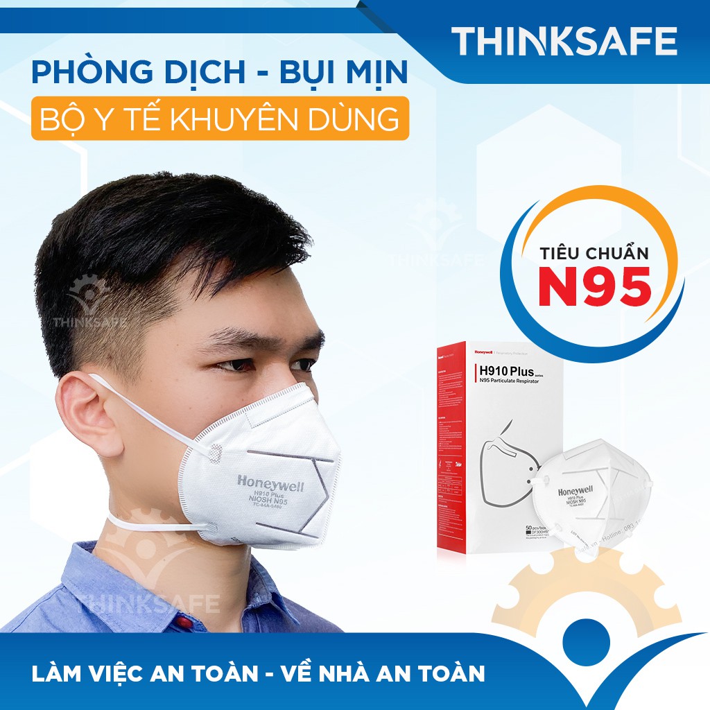 Khẩu trang N95 Honeywell H910 Plus - Khẩu trang đạt tiêu chuẩn KN95 và N95 chống bụi, phòng dịch - Thinksafe