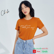 Áo phông nữ Choobe cộc tay gập thun kiểu form rộng vải cotton màu trắng đen cam đẹp phong cách thời trang A19