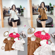 ÁO BABYDOLL NỮ CỔ VUÔNG 24 ĐƯỜNG CHỈ TAY BỒNG CỰC HOT A146