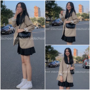 ÁO BLAZER NÂU TÂY HÀN QUỐC 2 LỚP (ảnh thật/sẵn/video)