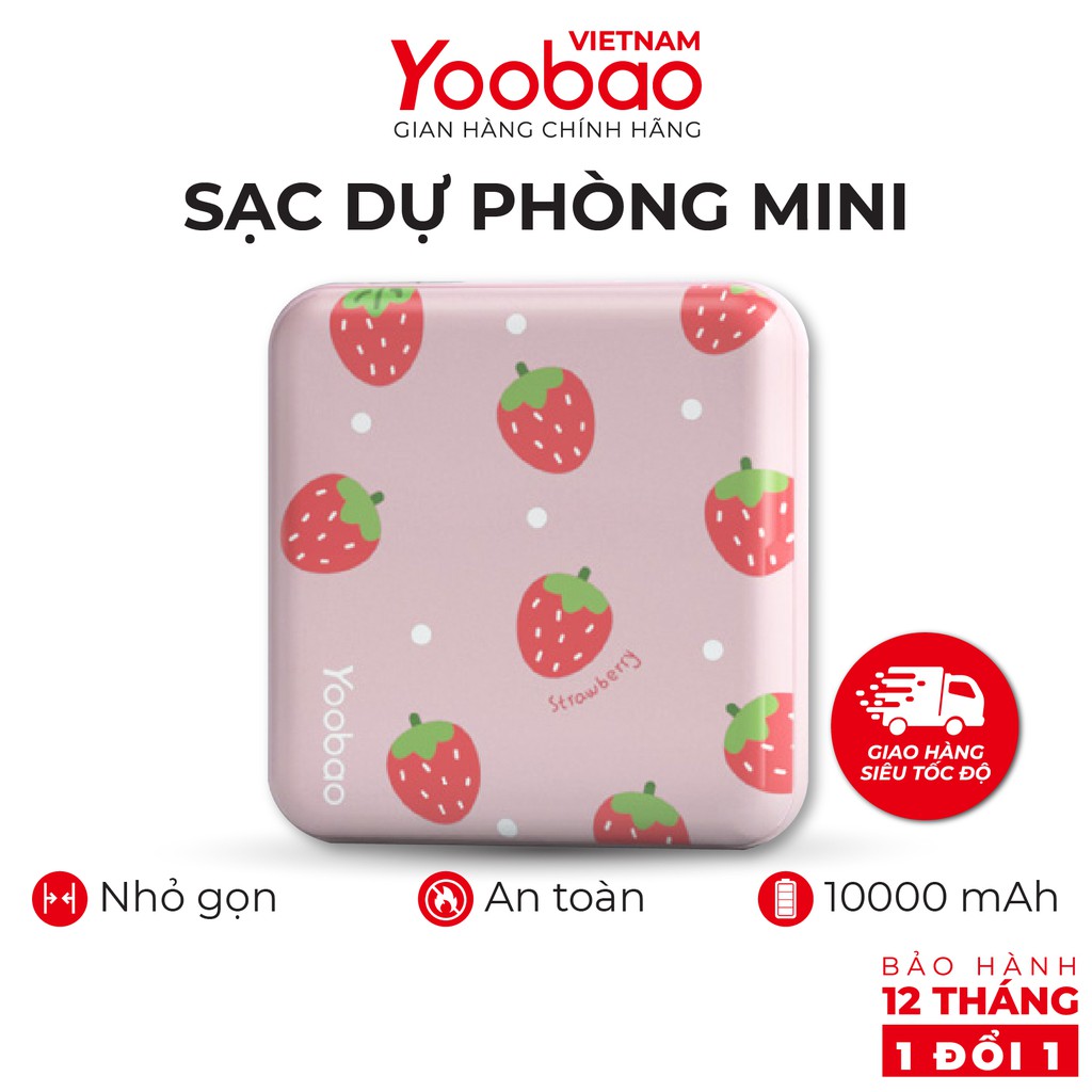 Sạc dự phòng mini dễ thương 10000mAh Yoobao M4 mini - Sạc đồng thời 2 cổng - Bảo hành 12 tháng