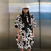 Set bộ sơ mi bò sữa mix quần sooc bò sữa cực ngầu - Set bộ sơ mi cộc tay mix quần sooc cưc hot trend