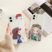 Ốp điện thoại TPU mềm hoạ tiết cô gái 3D xinh xắn cho IPhone 7 Plus 11 6 6S 8 Plus 12 mini 12 pro max X Se 2020 6SPlus 7Plus 6Plus 8Plus XS