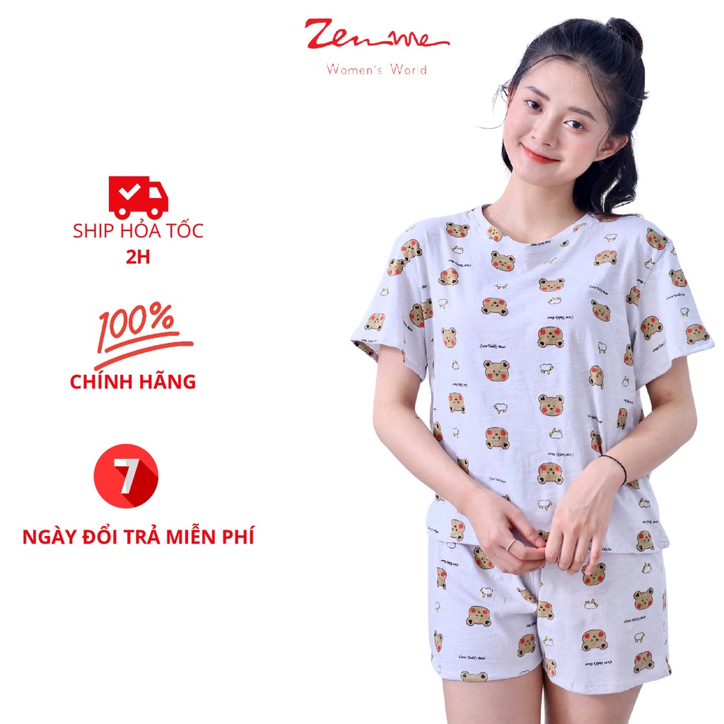 Đồ bộ nữ Zen Me chất liệu Cotton mặc nhà mùa hè, màu sắc dễ thương