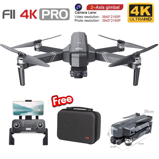 Flycam SJRC F11 4K PRO Gimbal chống rung 2 trục - Camera 4K - Bay 25 Phút - 2 GPS - Tầm xa 1200M