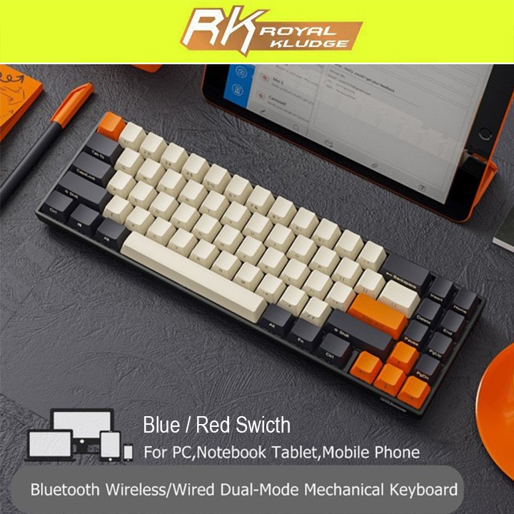 ROYAL KLUDGE RK836 | Bàn phím cơ RK71 PRO bản Mới 71 Phím LED RGB cao cấp, Hai Chế Độ Bluetooth Không Dây/Có Dây