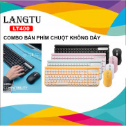 LANGTU LT400 | Combo bộ bàn phím chuột không dây sạc pin có 4 màu dùng cho văn vòng, pc, laptop, tivi