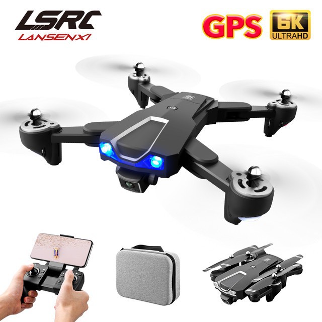 Máy bay điều khiển từ xa , Flycam mini giá rẻ LSRC LS25 GPS wifi 5G 6K HD Dual Camera kép ảnh truyền trực tiếp