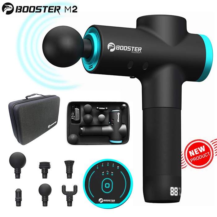 BOOSTER M2 - Súng massage cầm tay, Máy massage cầm tay Massa toàn thân với 6 đầu 3 tốc độ massa tùy chỉnh giảm đau