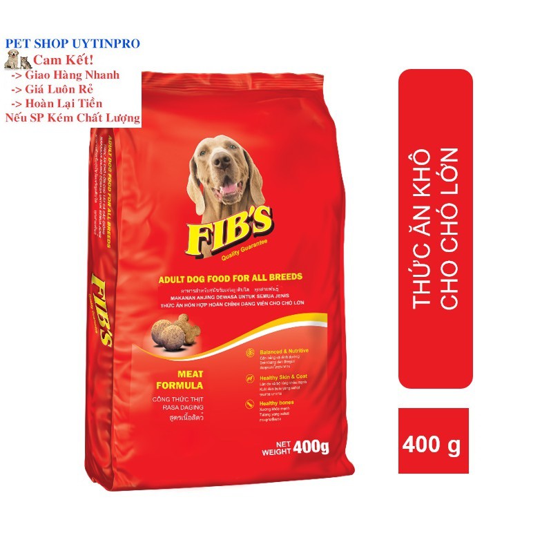 THỨC ĂN CHO CHÓ LỚN Fib's Dạng Hạt Gói 400g