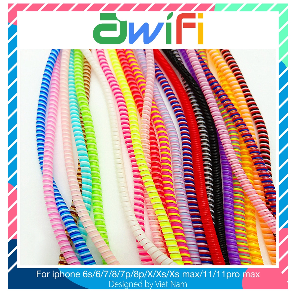 Dây quấn cáp sạc, tai nghe ( dây 3 màu , dài 1.5 mét ) - Awifi Case H2-1