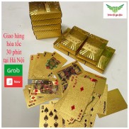 Bộ bài tây nhựa cứng cute mini đẹp mạ vàng , tú lơ khơ hình 100 euro mang nhiều tài lộc,may mắn