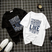 Áo thun unisex form rộng đồ họa chữ kiểu vải dày mịn 2019T1702