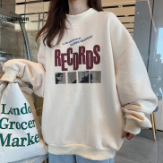 Áo Sweater Dáng Rộng Hoạ Tiết In Cho Nữ