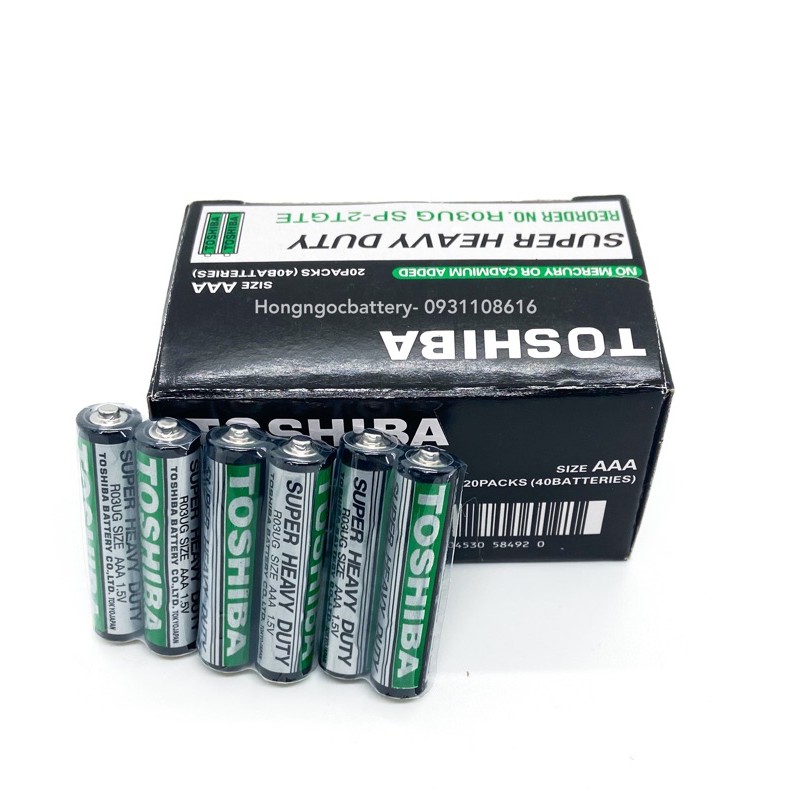 Bộ 6 Viên Pin AAA Toshiba R03UG Cỡ nhỏ Dùng Cho Remote
