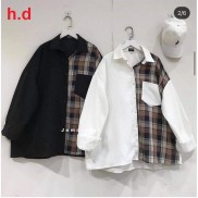 Áo sơ mi phối kẻ HD