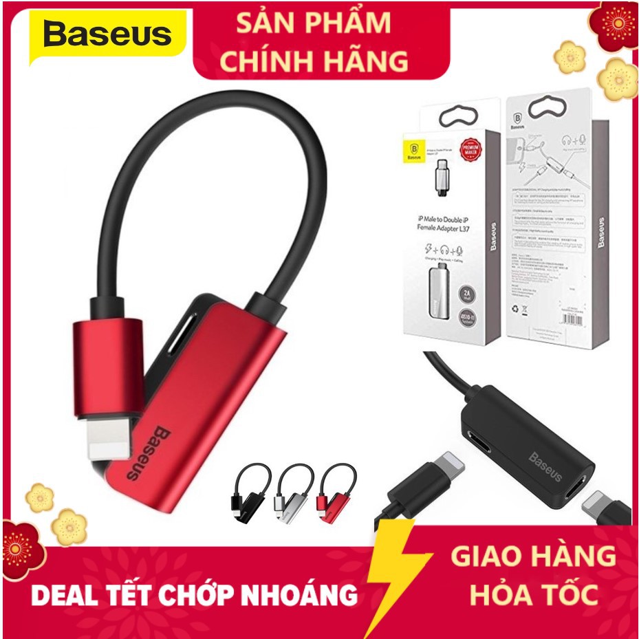 Bộ Chia Cổng Lightning Baseus L37 cho iPhone 7/ iPhone 8/ iPhone X/iPhone 11(Giải Pháp Vừa Nghe Gọi Vừa Sạc)