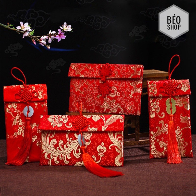 Bao lì xì vải gấm cao cấp tết , cưới hỏi, nạp tài