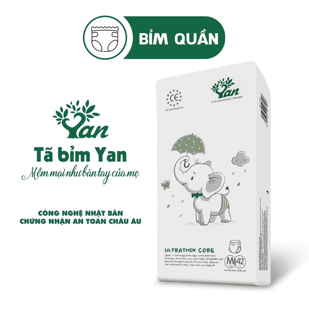 Bỉm quần Angel Yan Ultrathin Core size M42-L38-XL36-XXL34-XXXL32