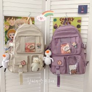 ( Tặng kèm sticker ) Balo ulzzang đi học trơn thời trang cao cấp chống nước hót