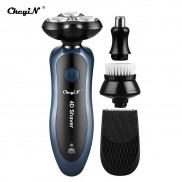 Dao Cạo Râu CkeyiN RC458B 4 Trong 1 Với 3 Lưỡi Dao Kèm Bàn Chải Làm Sạch Da Mặt Có Thể Sạc Lại Cho Nam