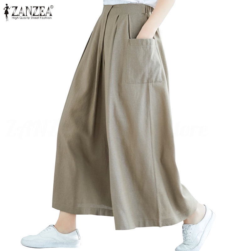 ZANZEA Quần dài ống rộng thời trang cá tính dành cho nữ